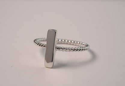 T-Bar Petite Silver Ring - Griha Threads & Treasure