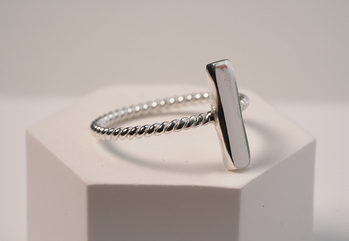 T-Bar Petite Silver Ring - Griha Threads & Treasure