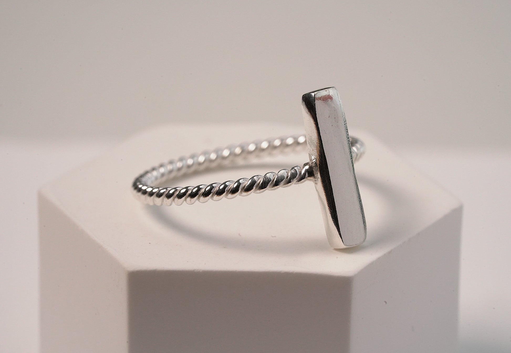 T-Bar Petite Silver Ring - Griha Threads & Treasure
