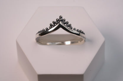V Shaped Adorned Stacker Ring - Griha Threads & Treasure