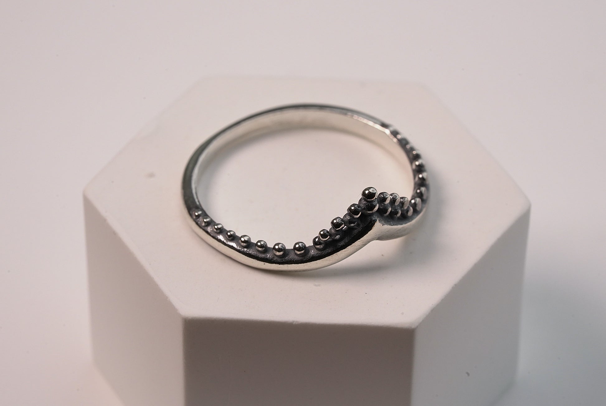 V Shaped Adorned Stacker Ring - Griha Threads & Treasure
