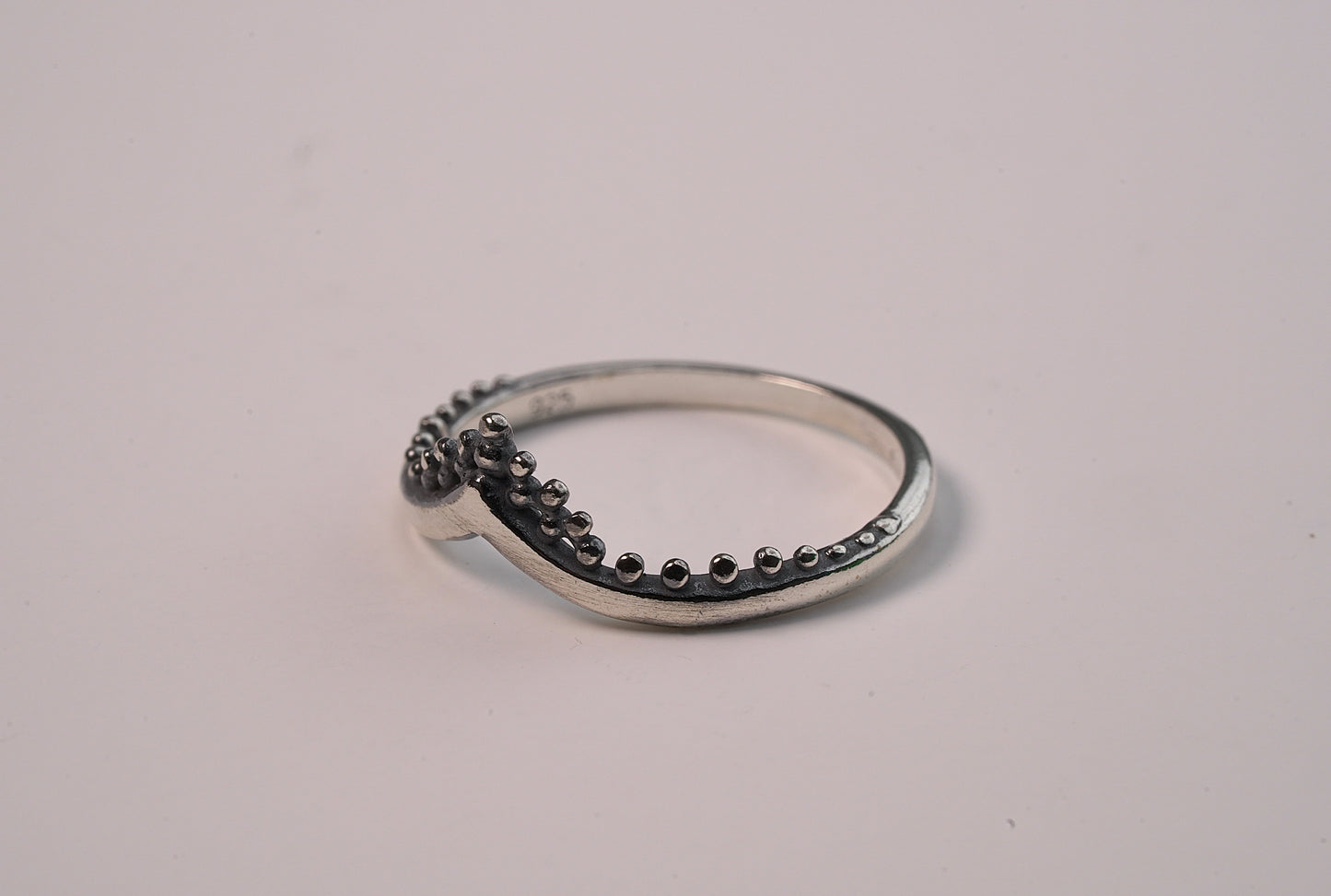 V Shaped Adorned Stacker Ring - Griha Threads & Treasure