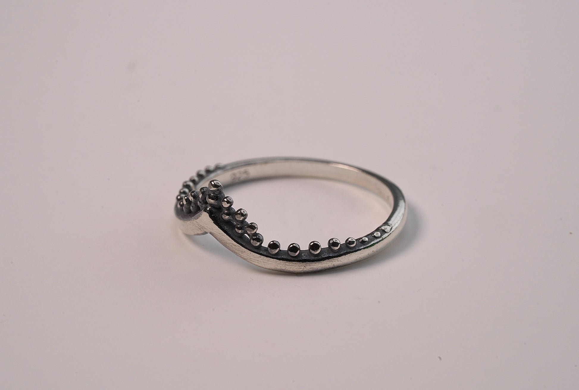 V Shaped Adorned Stacker Ring - Griha Threads & Treasure