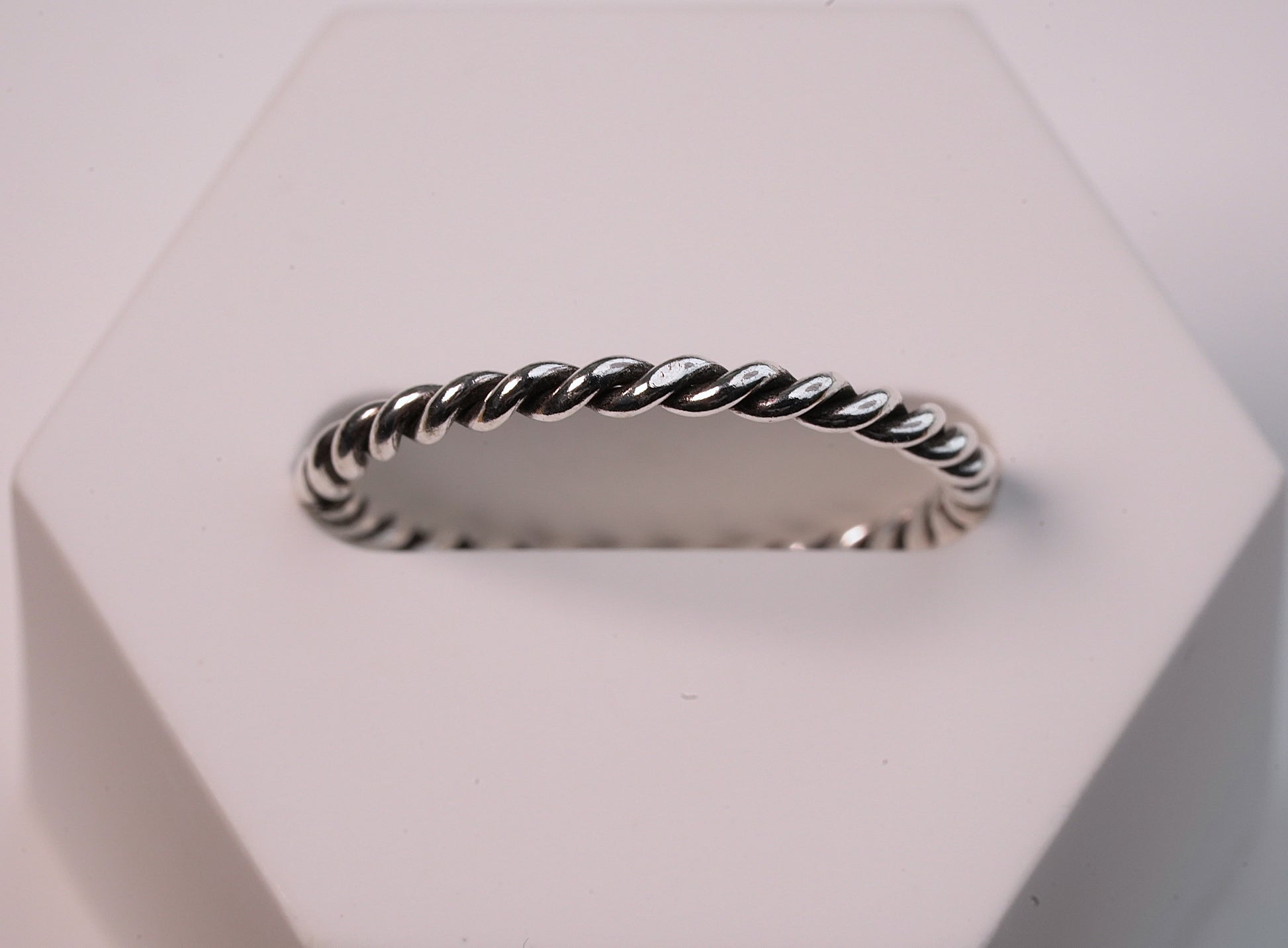 Twisted Silver Stackable Ring - Griha Threads & Treasure
