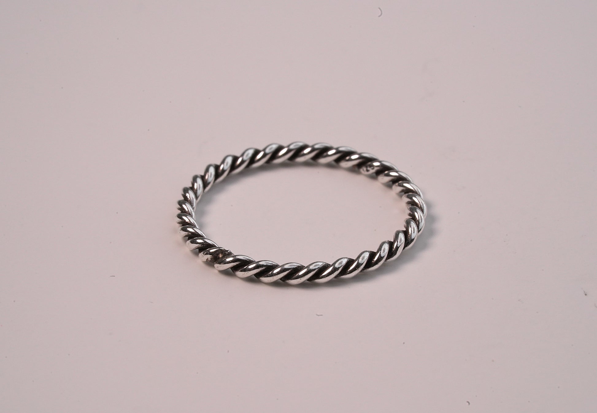 Twisted Silver Stackable Ring - Griha Threads & Treasure