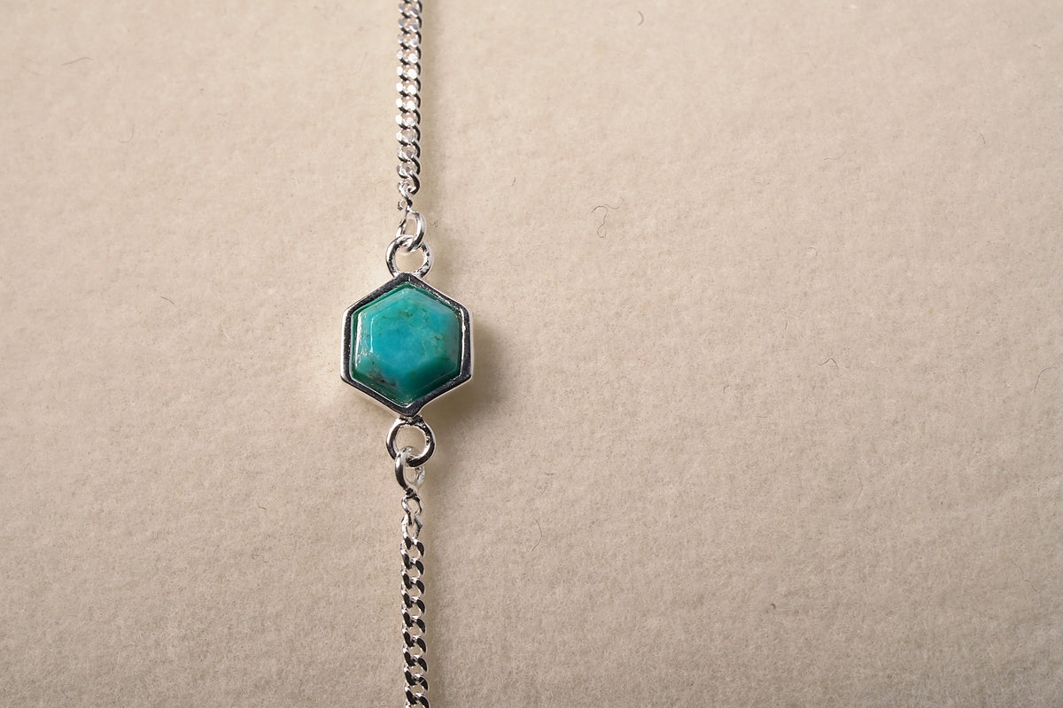 Turquoise Silver Bracelet - Griha Threads & Treasure