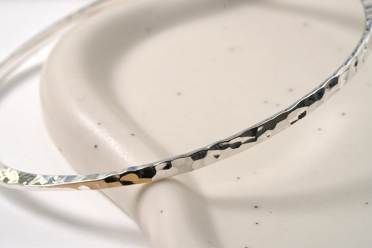 Thin Hand Hammered Bangle - Griha Threads & Treasure