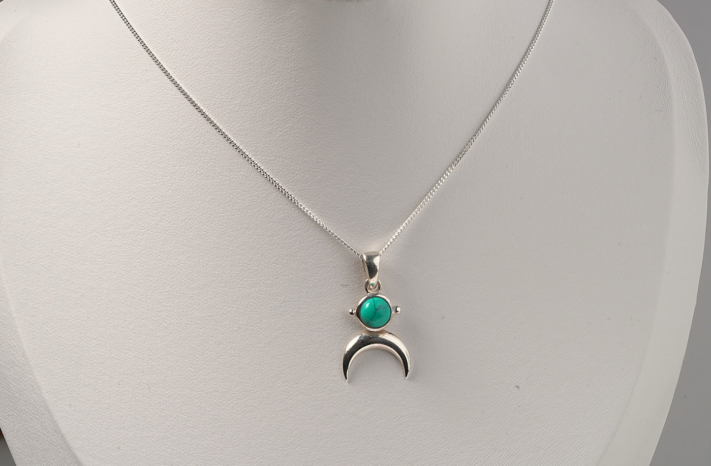 Turquoise Crescent Moon Pendant - Griha Threads & Treasure