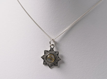 Tourmaline Sun Pendant - Griha Threads & Treasure