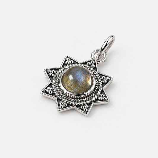 Tourmaline Sun Pendant - Griha Threads & Treasure