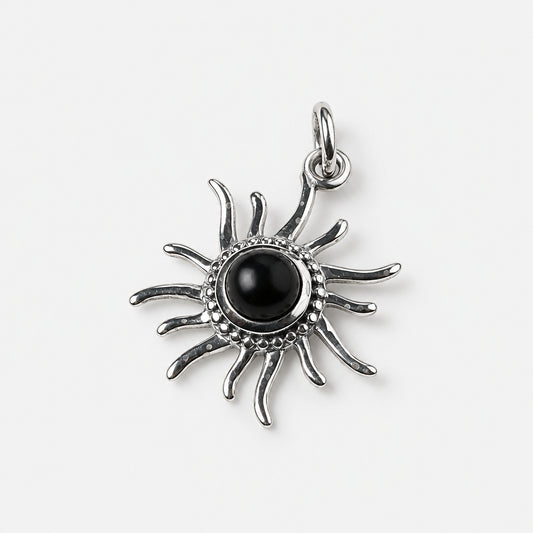 Sunray Pendant with Precious Stone - Griha Threads & Treasure