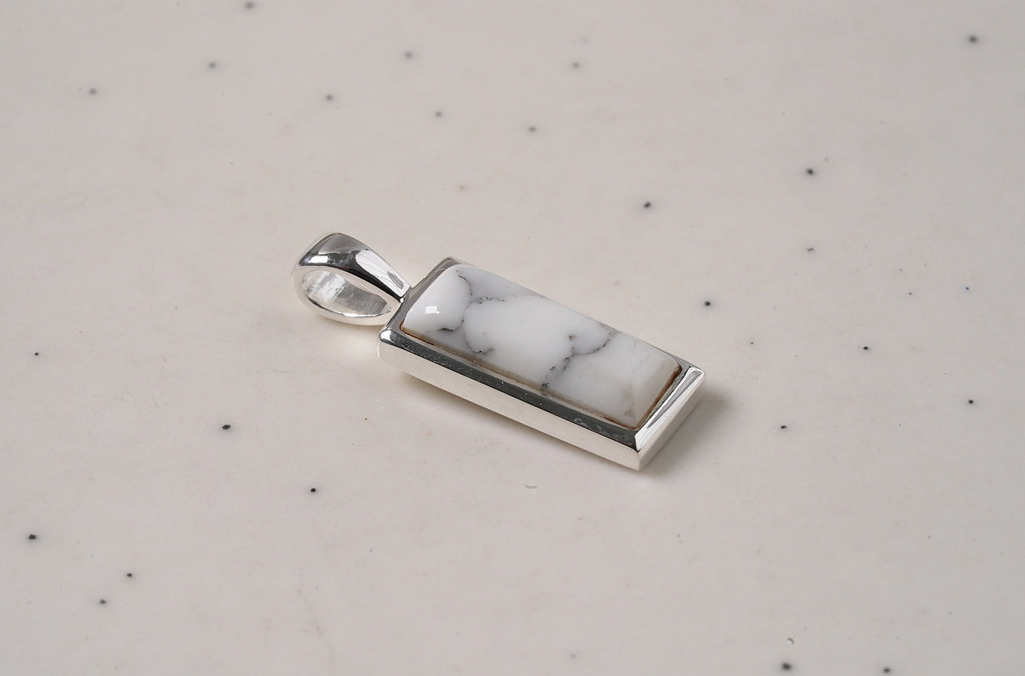 White Granite Pendant - Griha Threads & Treasure