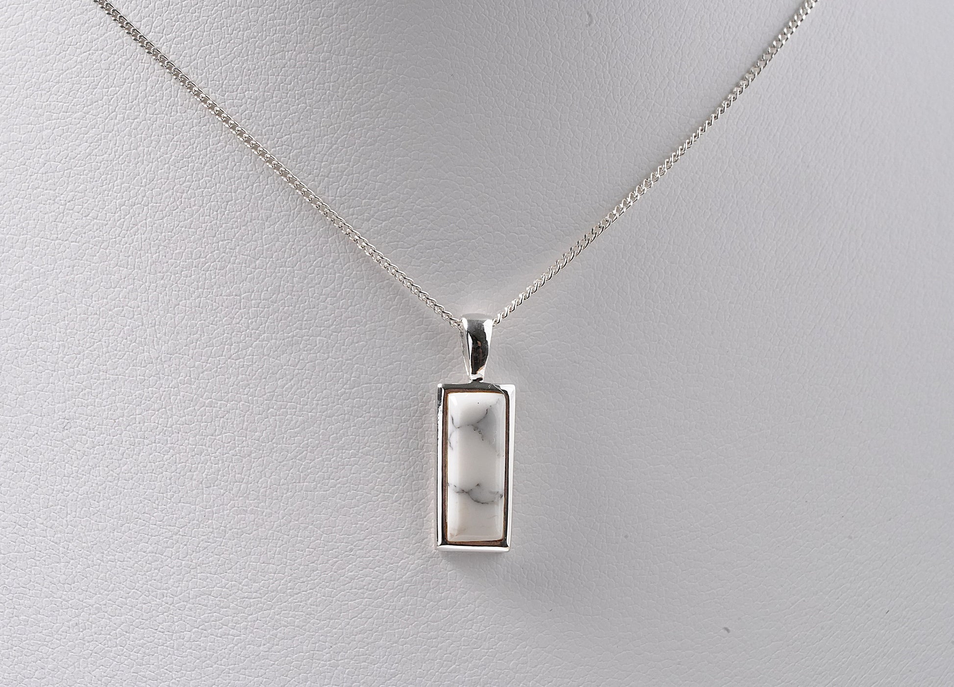White Granite Pendant - Griha Threads & Treasure