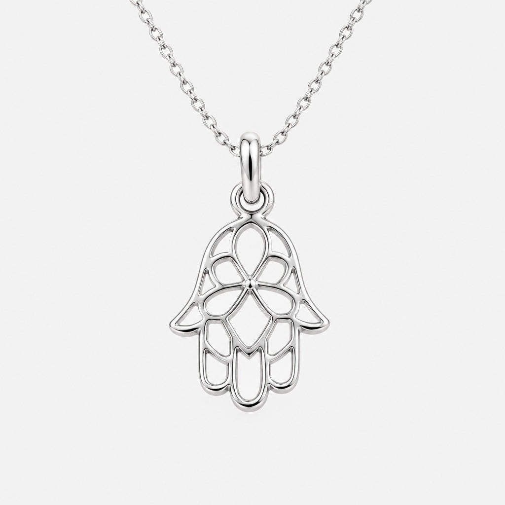 Sterling Silver Hamsa Pendant - Griha Threads & Treasure