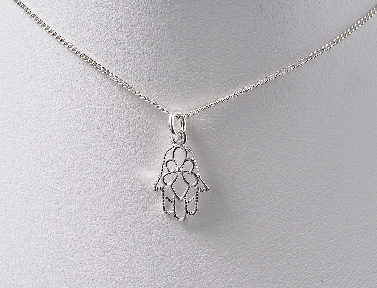 Sterling Silver Hamsa Pendant - Griha Threads & Treasure