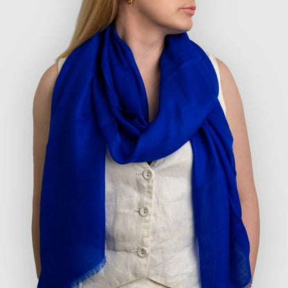 Electric blue pashmina wrap scarf