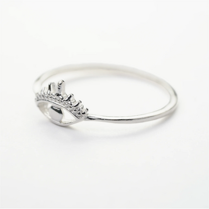 Sterling Silver Evil Eye Ring – Minimal Protective Design