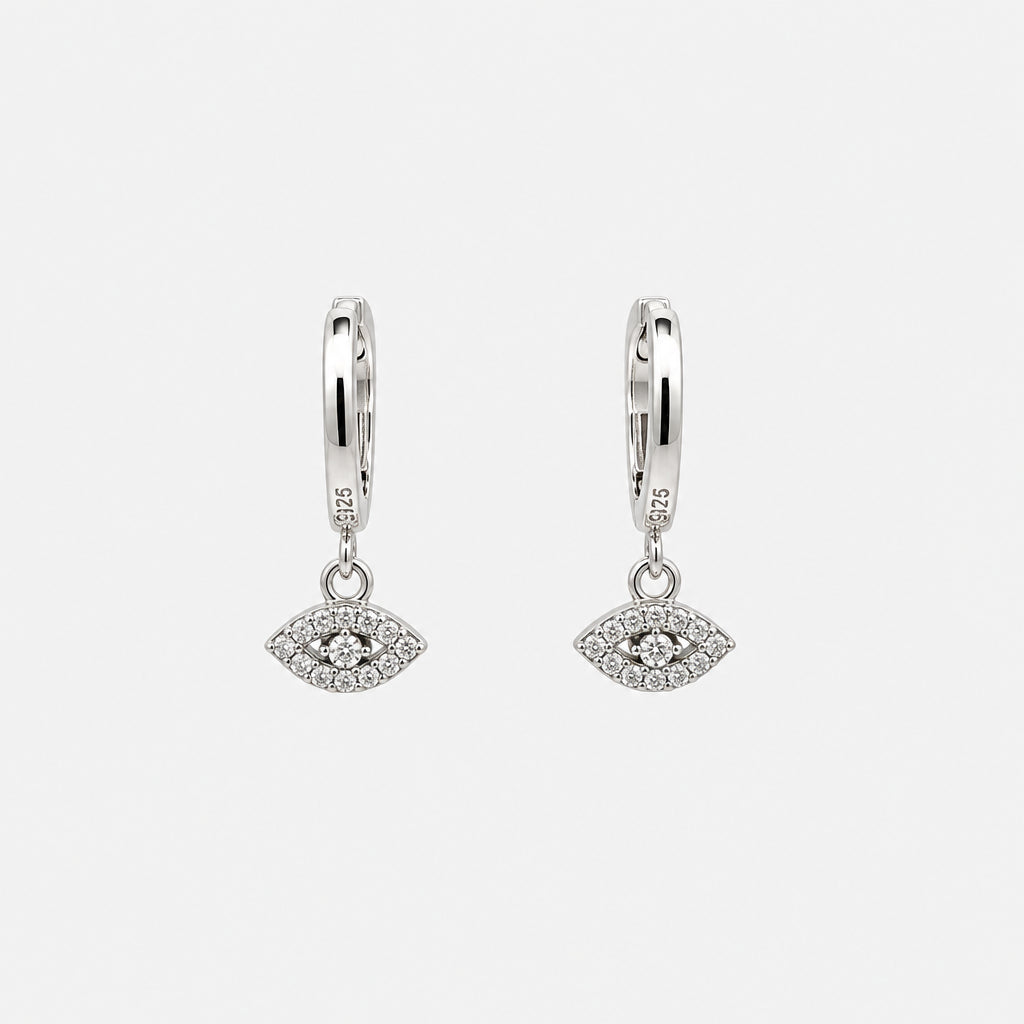 Evil eye huggie hoop earrings