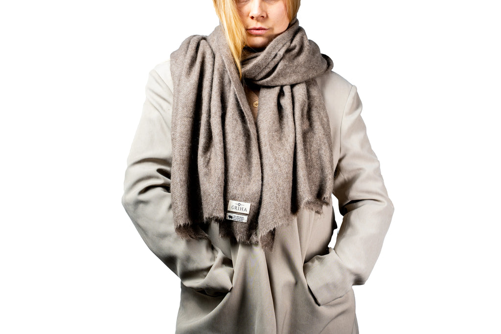 Fawn 100% Yak Wool Shawl – Luxury, Soft & Warm
