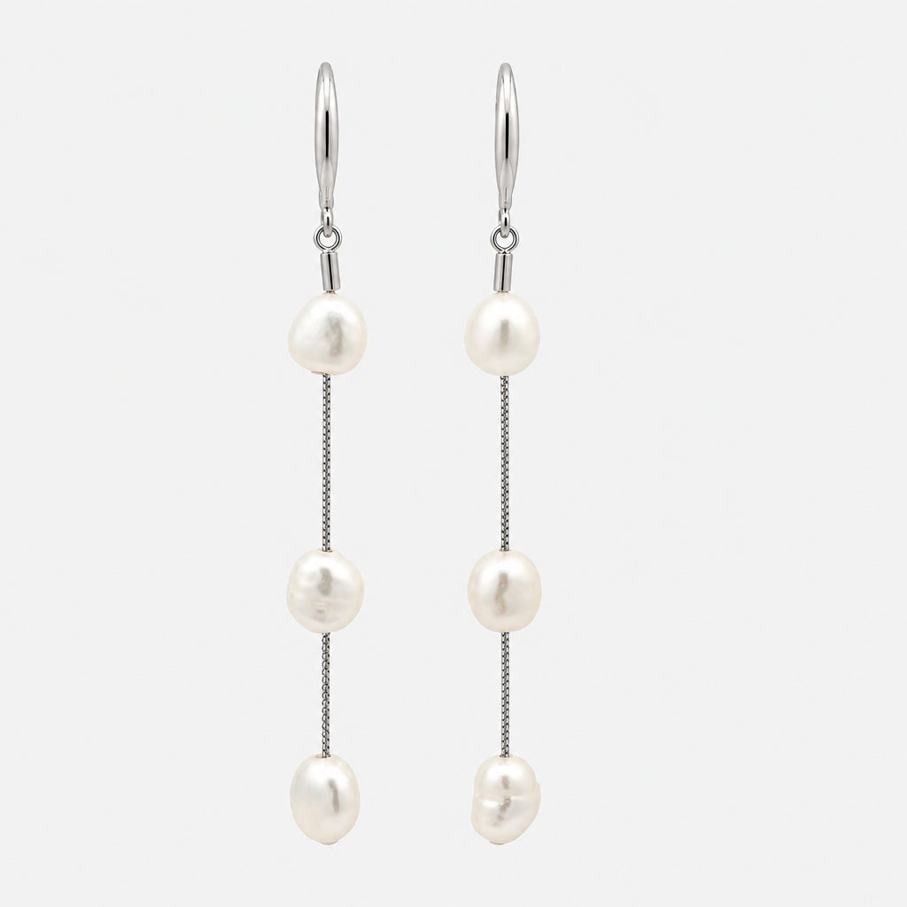 Fresh Water Pearl Triple Drop Earrings