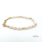 Fresh water pearl gold bracelet