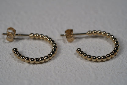 Gold Plated 925 Sterling silver ball hoop earrings