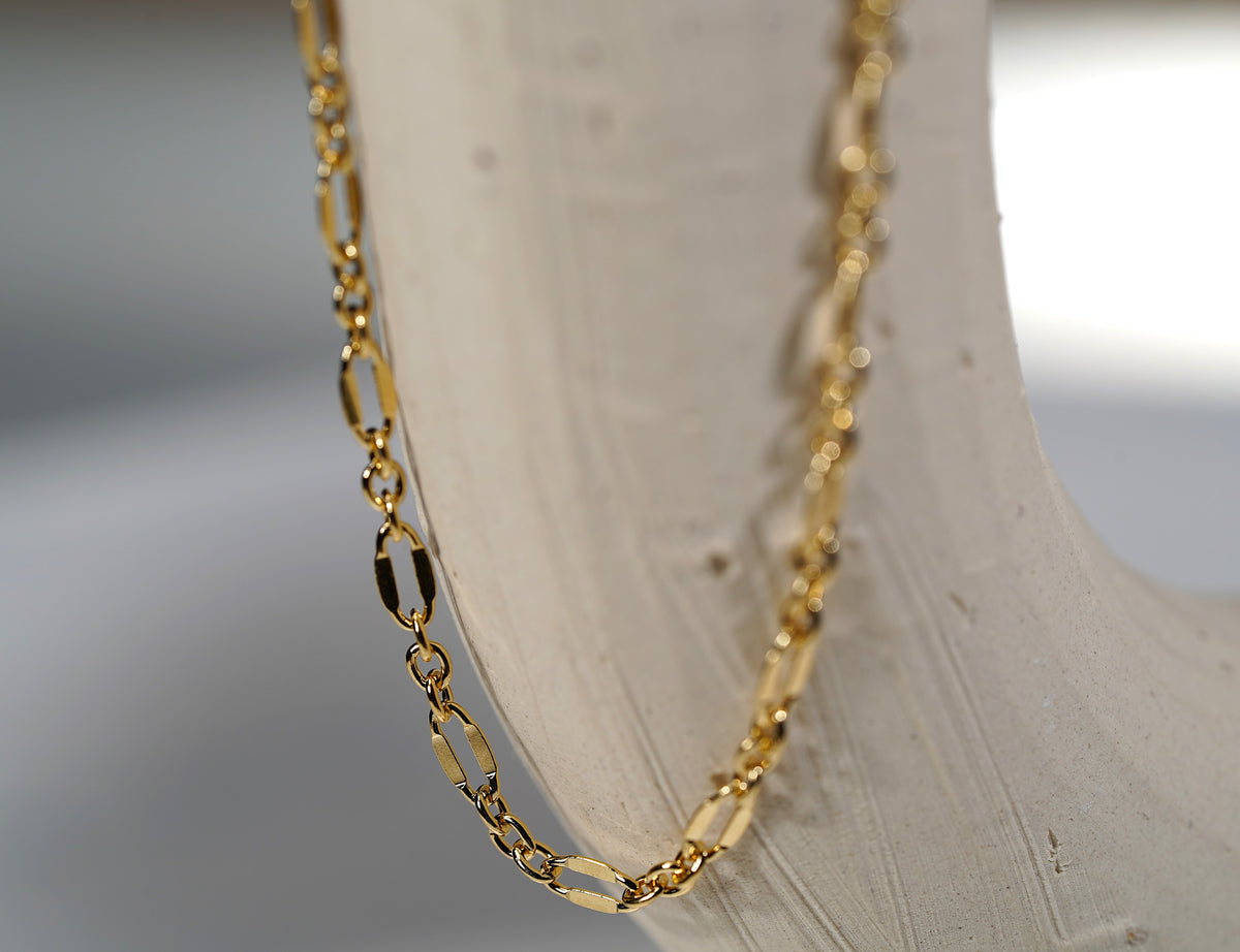 Gold Plated Sterling Silver Chain Link Bracelet - Griha Threads & Treasure