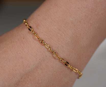 Gold Plated Sterling Silver Chain Link Bracelet - Griha Threads & Treasure