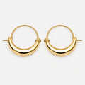 Gold plated on sterling silver hoop earring with moon feature 