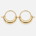 Gold plated on sterling silver hoop earring with moon feature 