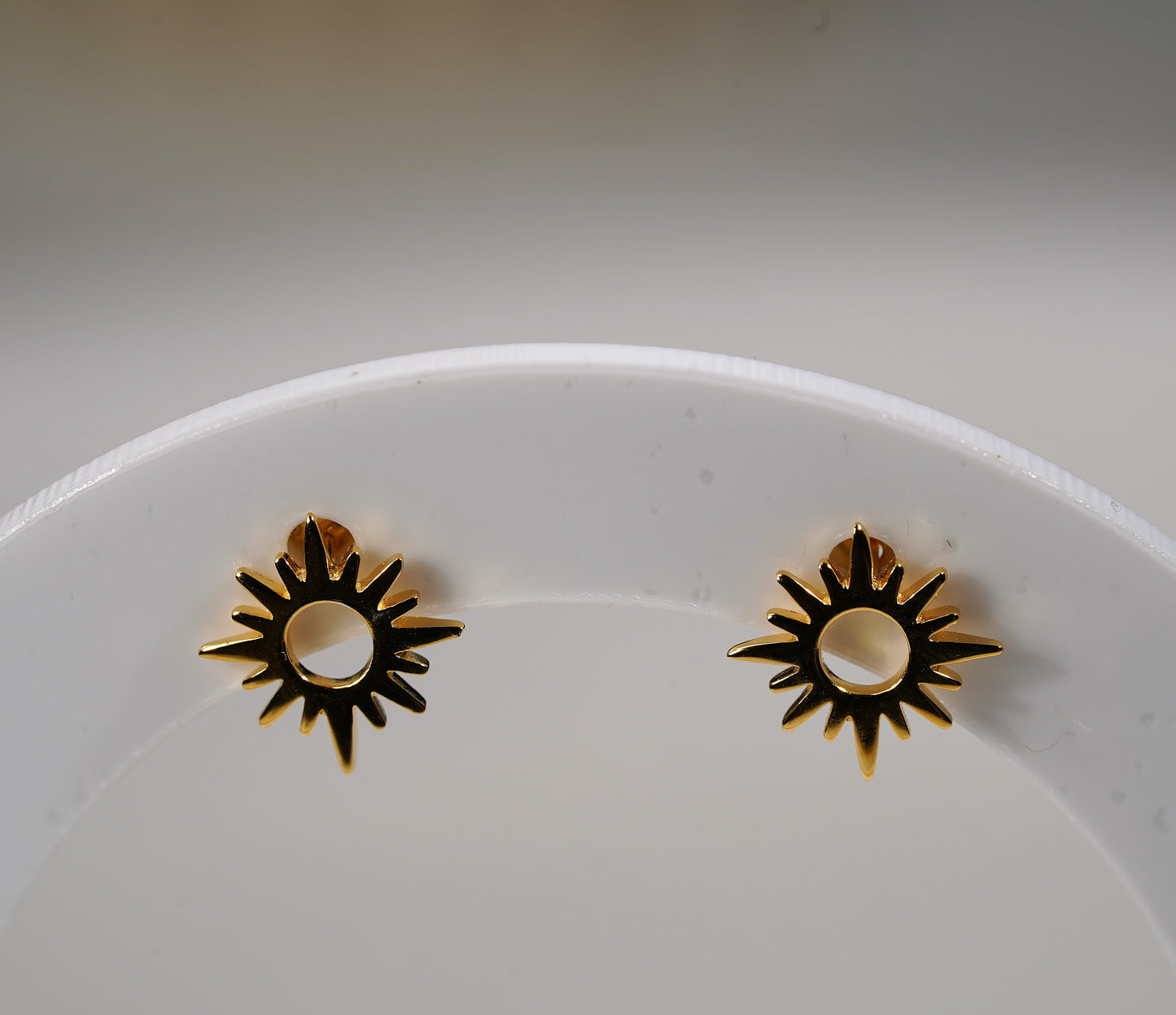 Gold Plated Sun Stud Earrings