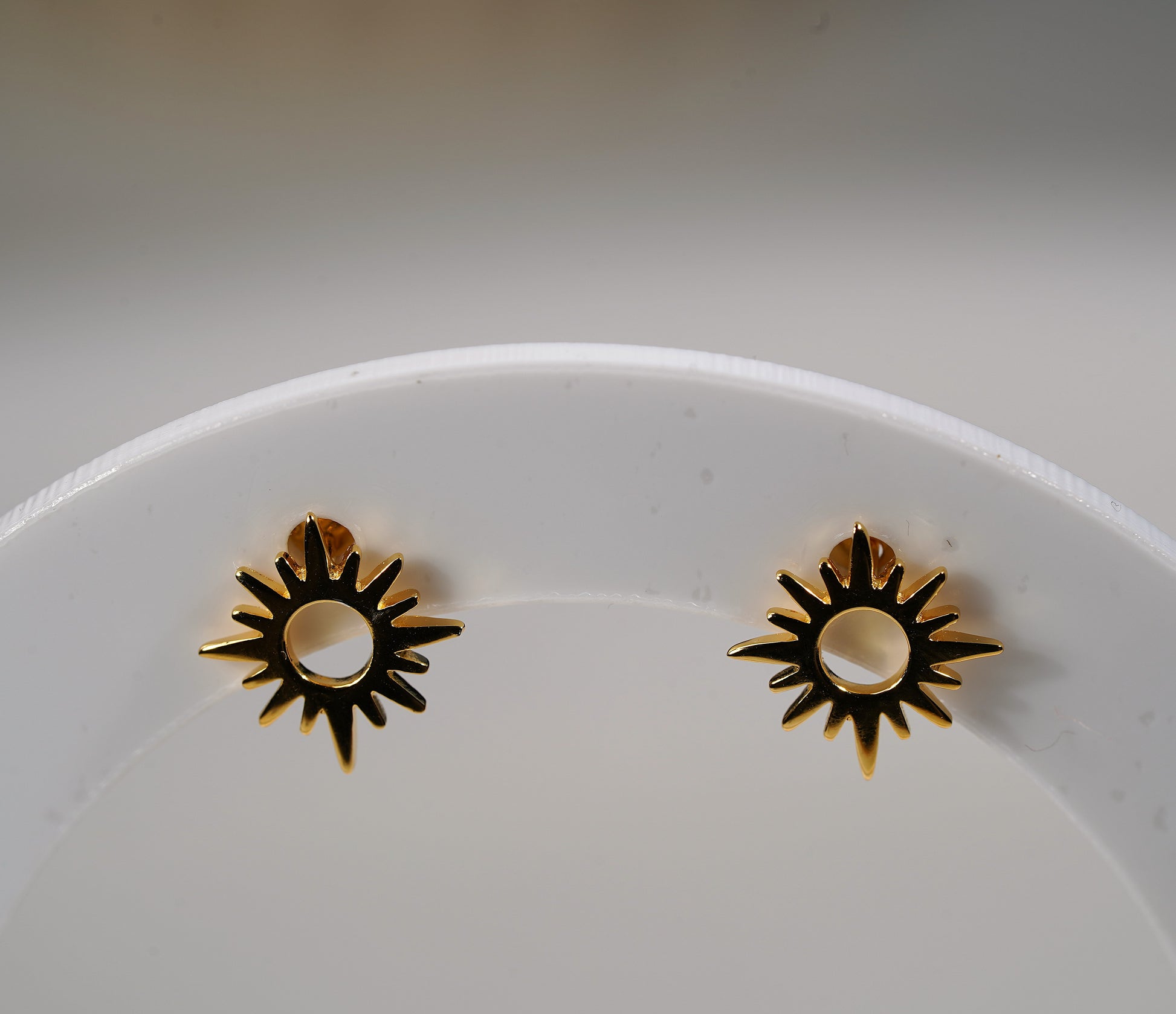 Gold Plated Sun Stud Earrings