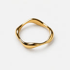 Gold Plated Sterling Silver Abstract Wave Ring