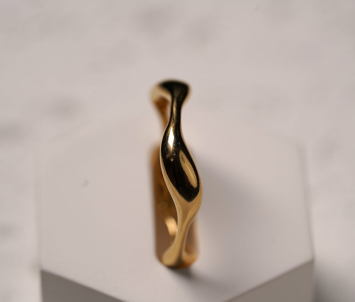 Gold Plated Sterling Silver Abstract Wave Ring