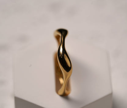 Gold Plated Sterling Silver Abstract Wave Ring