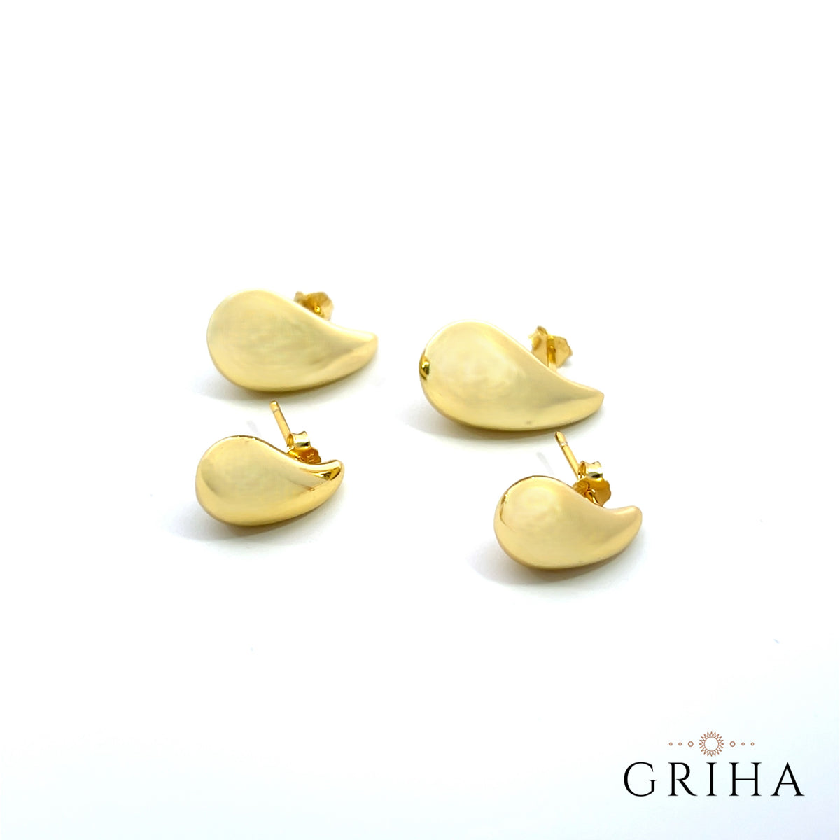 Gold Plated Silver Teardrop Earring