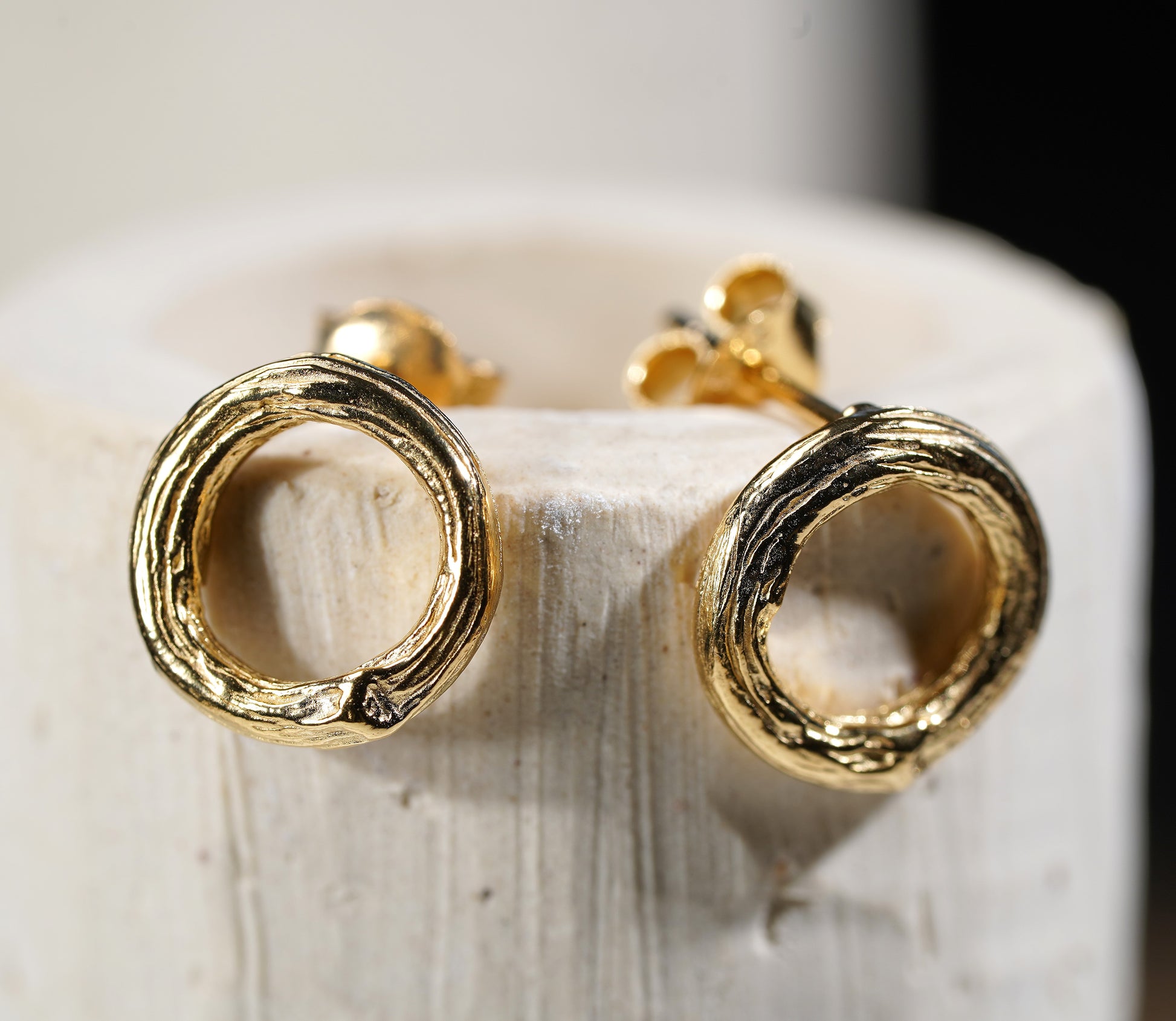 Gold Plated Sterling Silver Branch Stud Earrings