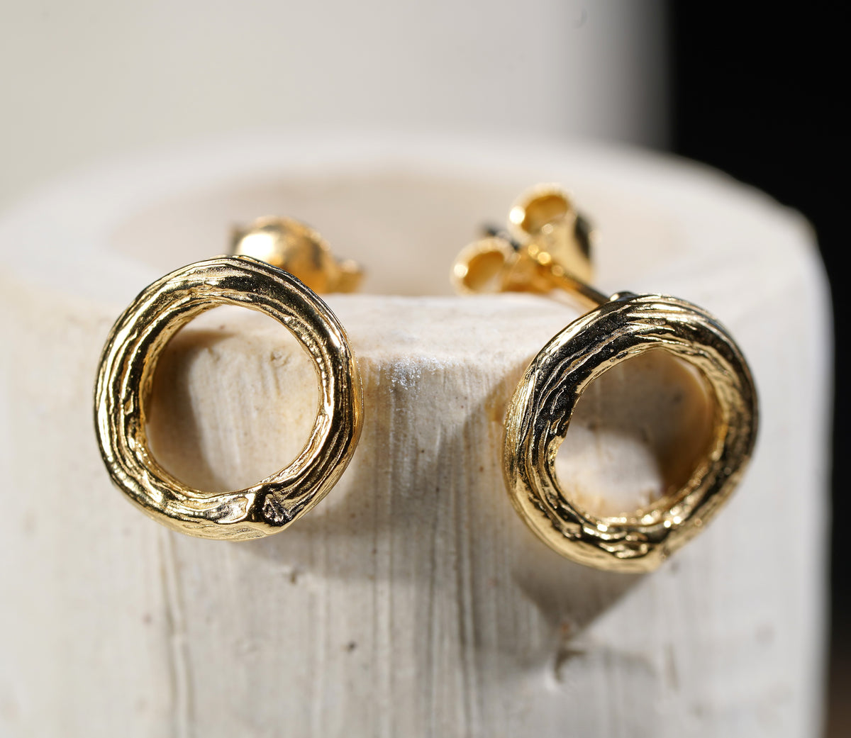 Gold Plated Sterling Silver Branch Stud Earrings