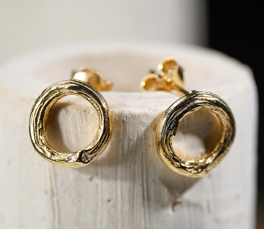 Gold Plated Sterling Silver Branch Stud Earrings