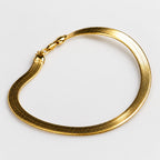 Gold Plated Sterling Silver Herringbone Snake Chain Bracelet 