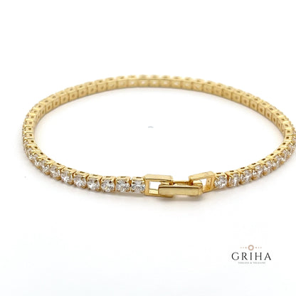 Gold Plated Sterling Silver Tennis Bracelet