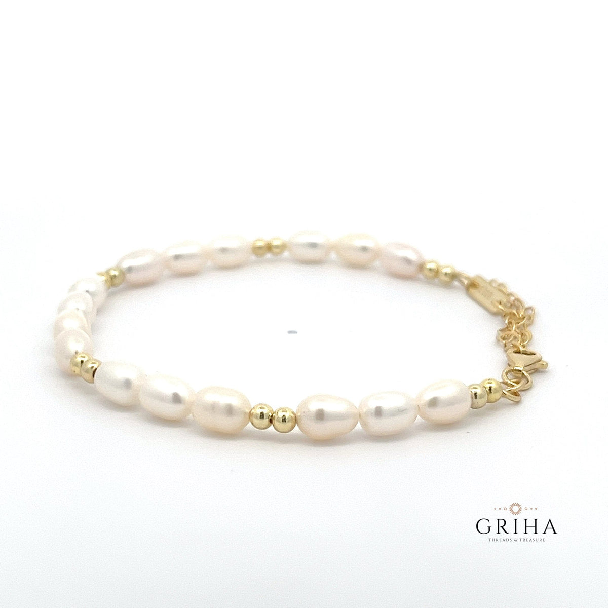 Gold plated fresh water pearl bracelet