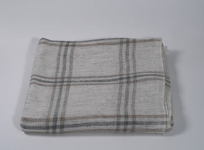 Grey Blue Brown Traditional Check Shawl