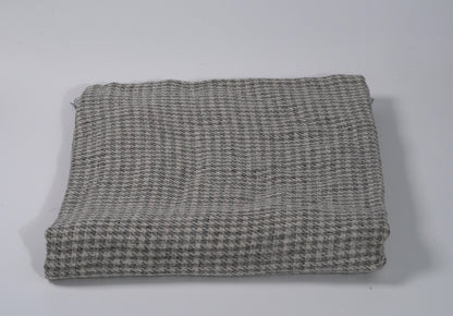 Grey and Fawn Houndstooth Sheep Wool Shawl