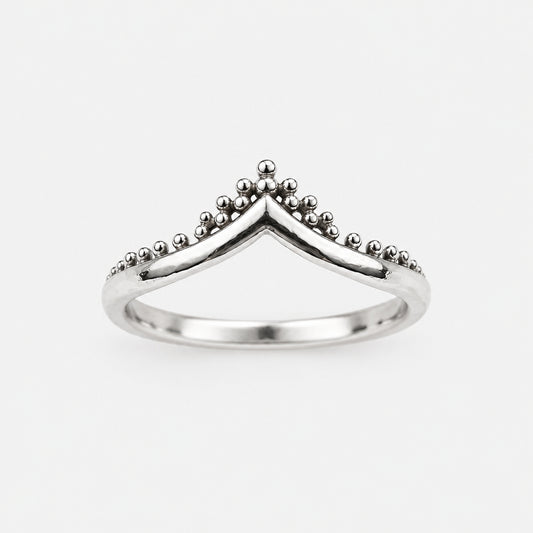 V Shaped Adorned Stacker Ring - Griha Threads & Treasure