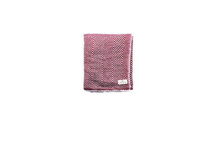 Herringbone Pashmina Shawl White and Burgundy