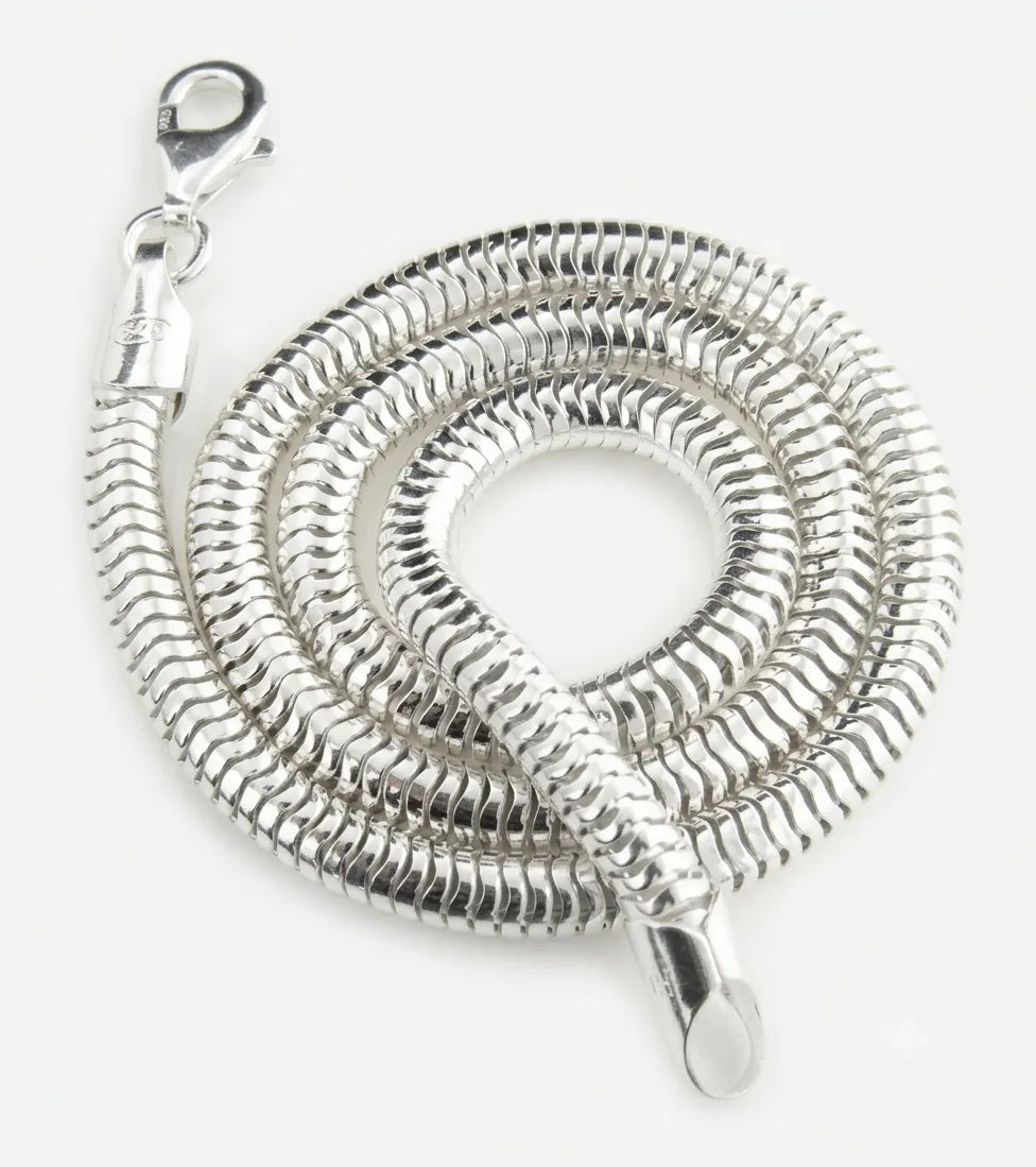 Thick 5mm Sterling Silver Snake Chain Necklace