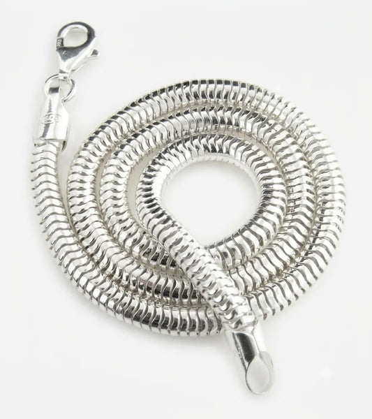Thick 5mm Sterling Silver Snake Chain Necklace