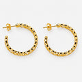 Gold Plated Honeycomb Hoop Earrings with Cubic Zirconia