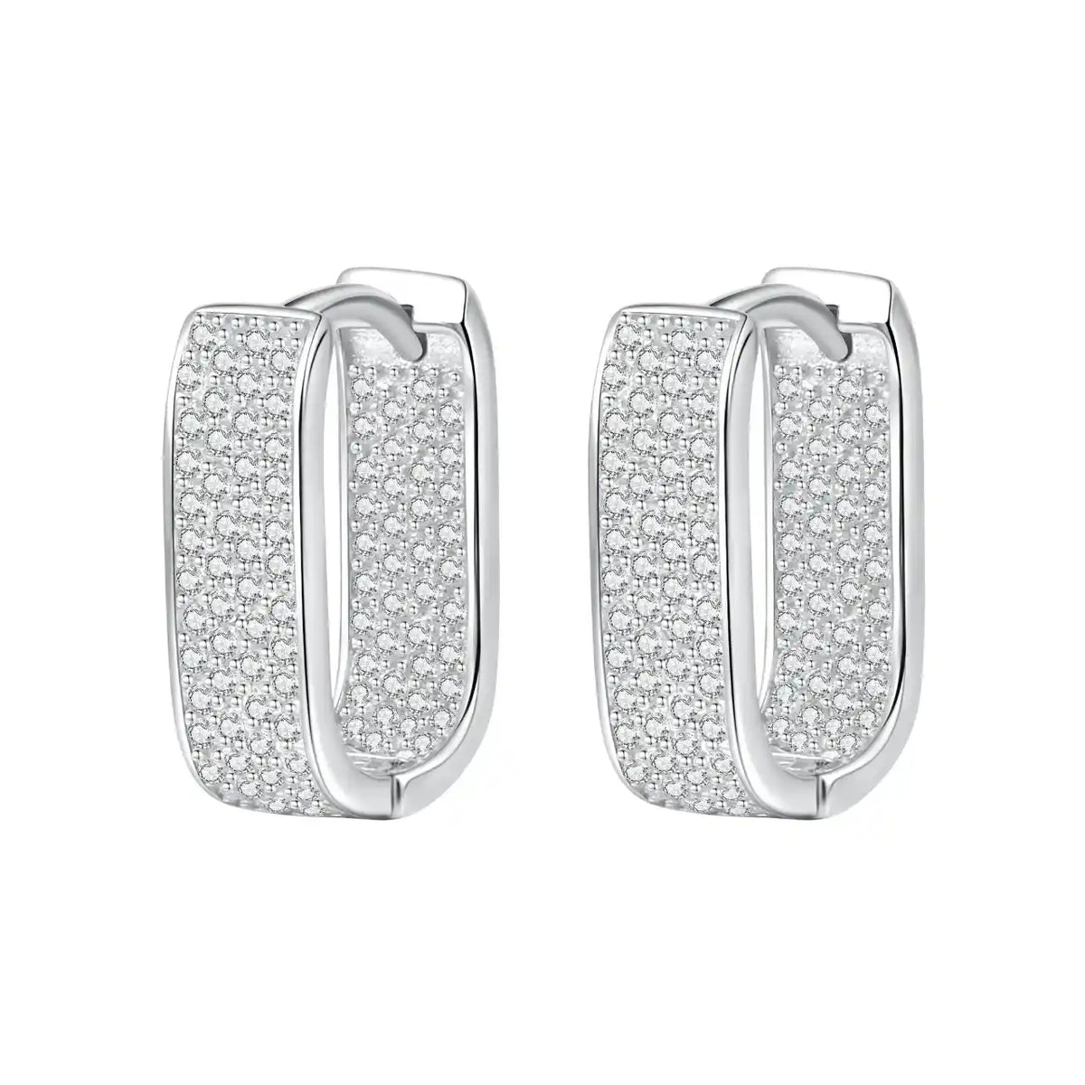 Iced Huggy Hoop Earring Sterling Silver